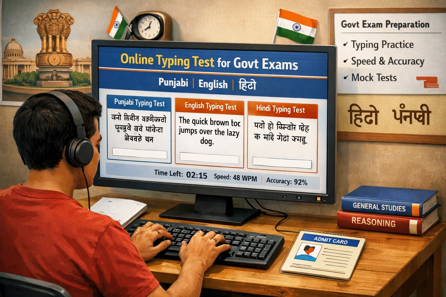 Free Typing Lessons Online for Punjabi Hindi and English Beginners